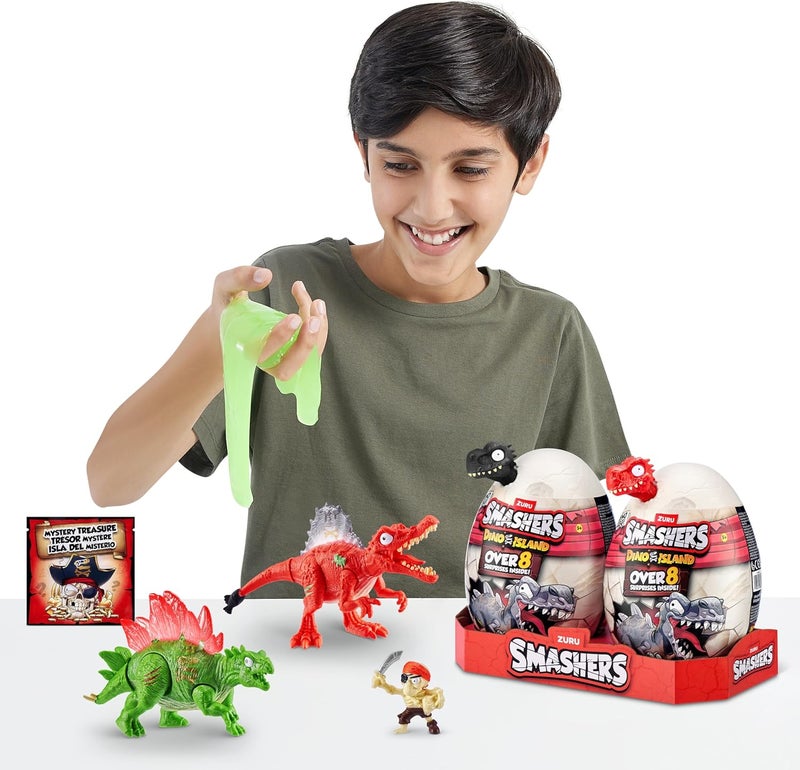 Smashers Mini Dino Combo Pack with 8 Surprises Inside, Comes with Dino Island and Jurassic Light Up Egg, Dinosaur Figures, Slime, Sand, Mini Eggs, Collectible Toys for Kids to Smash and Build - 74110 - Image 3